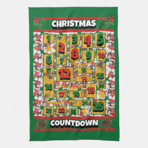 Newfypoo Countdown Weihnachten Adventskalender Hun Geschirrtuch