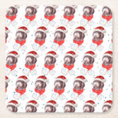 Newfypoo Dog Breed Christmas Stars Rechteckiger Pappuntersetzer (Vorderseite)