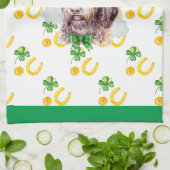 Newfypoo Dog Holiday Wohngestaltung St Patricks Da Geschirrtuch (Gefaltet)