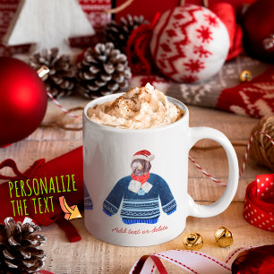 Newfypoo-Familie trägt hässlichen Pullover Hunde L Kaffeetasse