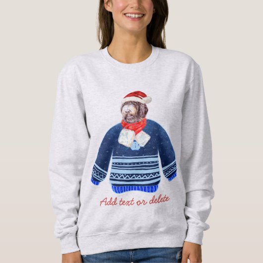 Newfypoo Family Xmas Ugly Christmas Hund Mama Sweatshirt (Vorderseite)