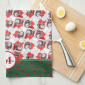 Newfypoo Muster Monogram Christmas Dog Geschirrtuch (Viertel Falte)