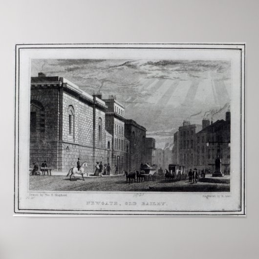 Newgate Gefängnis und das Alte Bailey Poster (Vorne)