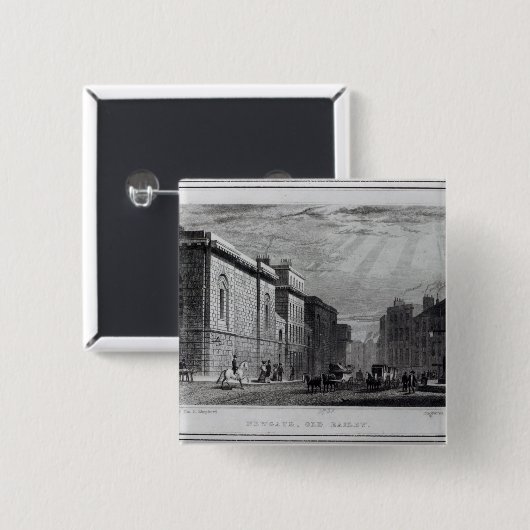 Newgate Gefängnis und der alte Bailey Button (Vorne & Hinten)