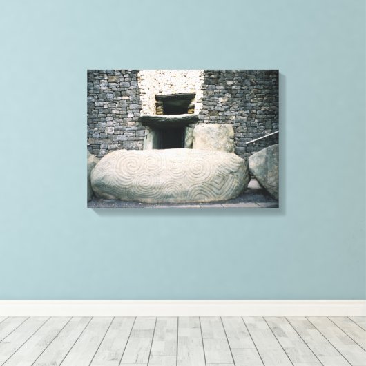 Newgrange Irland, Spiral Stone Symbole drucken Leinwanddruck (Insitu (Holzboden))