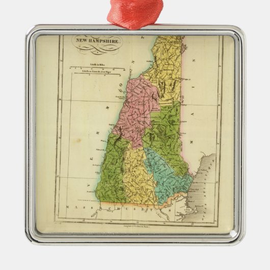 NewHampshire US Silbernes Ornament (Vorne)
