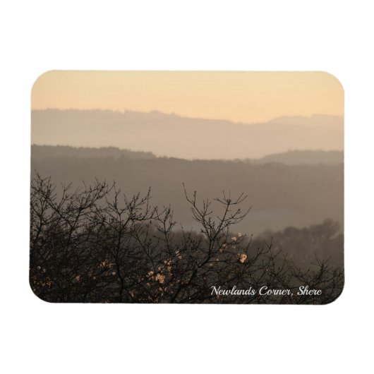 Newlands Corner, Shere Abstrakt Landschaft Magnet (Horizontal)