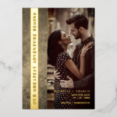 Newly Engaged Wedding Modern Grunge Romantic Photo Folieneinladung (Vorderseite)