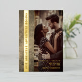 Newly Engaged Wedding Modern Grunge Romantic Photo Folieneinladung (Stehend vorne)