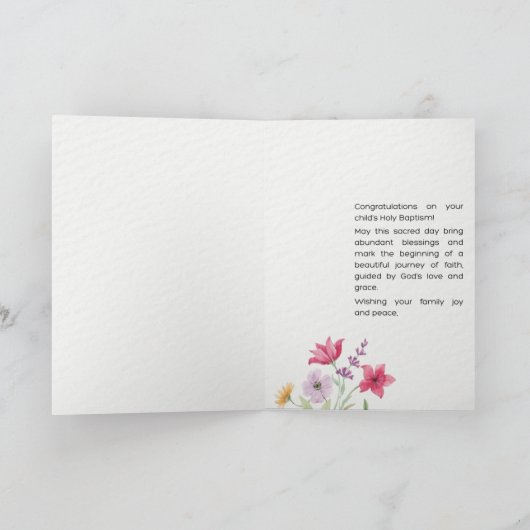 Newly Illumined in Christ Baptism Card Programm (Innenseite)