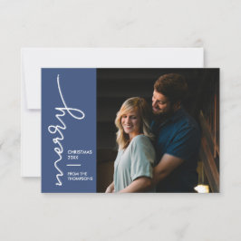 Newly Wed Merry Frohe Weihnachts-Script-Foto Karte