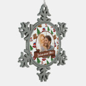 Newly Wed Mr. & Mrs. Schneeflocken Zinn-Ornament (Links)