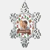 Newly Wed Mr. & Mrs. Schneeflocken Zinn-Ornament (Rechts)