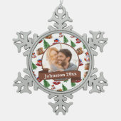 Newly Wed Mr. & Mrs. Schneeflocken Zinn-Ornament (Vorderseite)