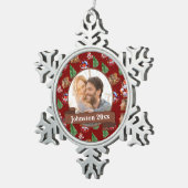 Newly Wed Mr. & Mrs. Schneeflocken Zinn-Ornament (Rechts)