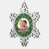 Newly Wed Mr. & Mrs. Schneeflocken Zinn-Ornament (Rechts)