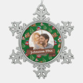 Newly Wed Mr. & Mrs. Schneeflocken Zinn-Ornament (Vorderseite)