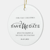 Newly Weds Photo First Christmas Save the Date Keramik Ornament (Links)