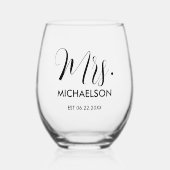 Newlylierte Typografie-Skript Weinglas Ohne Stiel (Vorderseite)