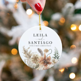 Newlyly First Christmas Boho Foto Keramik Ornament