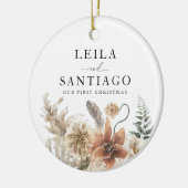 Newlyly First Christmas Boho Foto Keramik Ornament (Links)