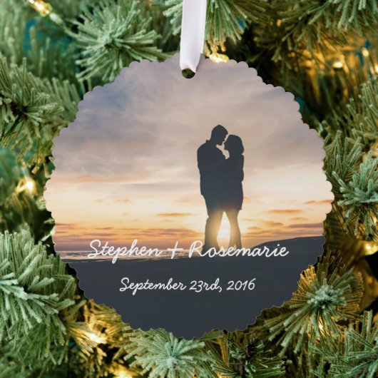 Newlywed Christmas Ornament Karte (Insitu (Baum))