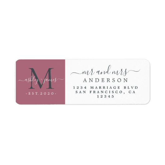 Newlywed Monogram Mr Mrs Return Address  (Vorne)