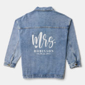 Newlywed Mrs. Wedding Bride Denim Jacket Jeansjacke (Rückseite)