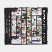 Newlyweds 30 Foto Collage Black Wedding Fleecedecke (Vorderseite (Horizontal))