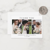 Newlyweds 3 Fotos Hochzeit Vielen Dank Mitteilungskarte (Vorderseite/Rückseite Beispiel)