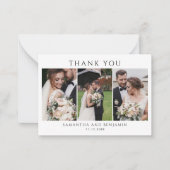 Newlyweds 3 Fotos Hochzeit Vielen Dank Mitteilungskarte (Vorderseite)