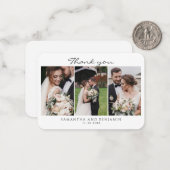 Newlyweds 3 Fotos Hochzeit Vielen Dank Mitteilungskarte (Vorderseite/Rückseite Beispiel)