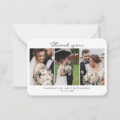 Newlyweds 3 Fotos Hochzeit Vielen Dank Mitteilungskarte (Vorderseite)