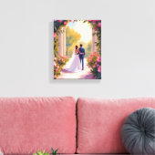 Newlyweds Bride & Groom Wedding Painting Leinwanddruck (Insitu (Wohnzimmer))