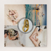 Newlyweds Couple Wedding Anniversary Foto Collage Puzzle (Horizontal)