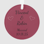 Newlyweds Erste Weihnachten Ornament (Rückseite)