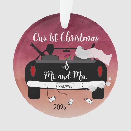 Newlyweds Erste Weihnachten Ornament (Vorderseite)