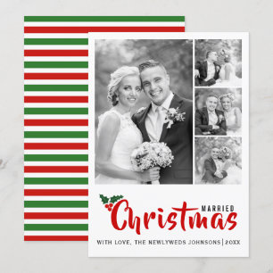 Newlyweds erste Weihnachtscollage 4 Fotokarte Einladung
