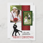 Newlyweds First Christmas 2-Foto Elegance Karte (Vorderseite)