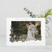 Newlyweds First Christmas Snowflakes Frame Photo (Stehend Vorderseite)