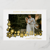 Newlyweds First Christmas Snowflakes Frame Photo