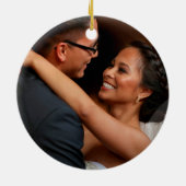 Newlyweds First Christmas Tartan | FOTO Keramik Ornament (Hinten)