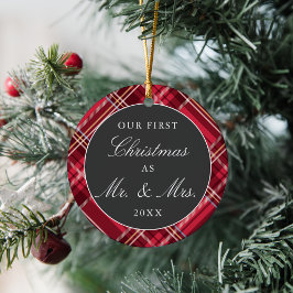 Newlyweds First Christmas Tartan | FOTO Keramik Ornament