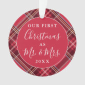 Newlyweds First Christmas Tartan | FOTO Ornament (Vorderseite)