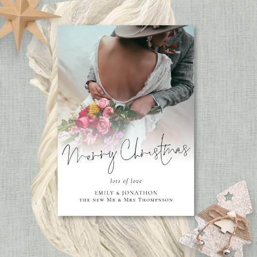 Newlyweds Foto Overlay Frohe Weihnachten