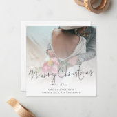 Newlyweds Foto Overlay Frohe Weihnachten Mitteilungskarte (Vorderseite/Rückseite Beispiel)