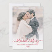 Newlyweds Foto Verheiratet und Frohe Weihnachten (Vorderseite)