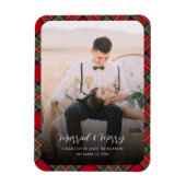 Newlyweds Foto Verheiratet und Frohe Weihnachten T Magnet (Vertikal)