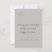 Newlyweds Gold Christmas Tree 3 Foto Collage Karte (Rückseite)