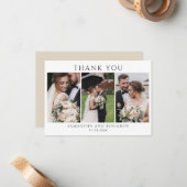 Newlyweds Hochzeitstag Fotos Vielen Dank Mitteilungskarte (Vorderseite/Rückseite Beispiel)